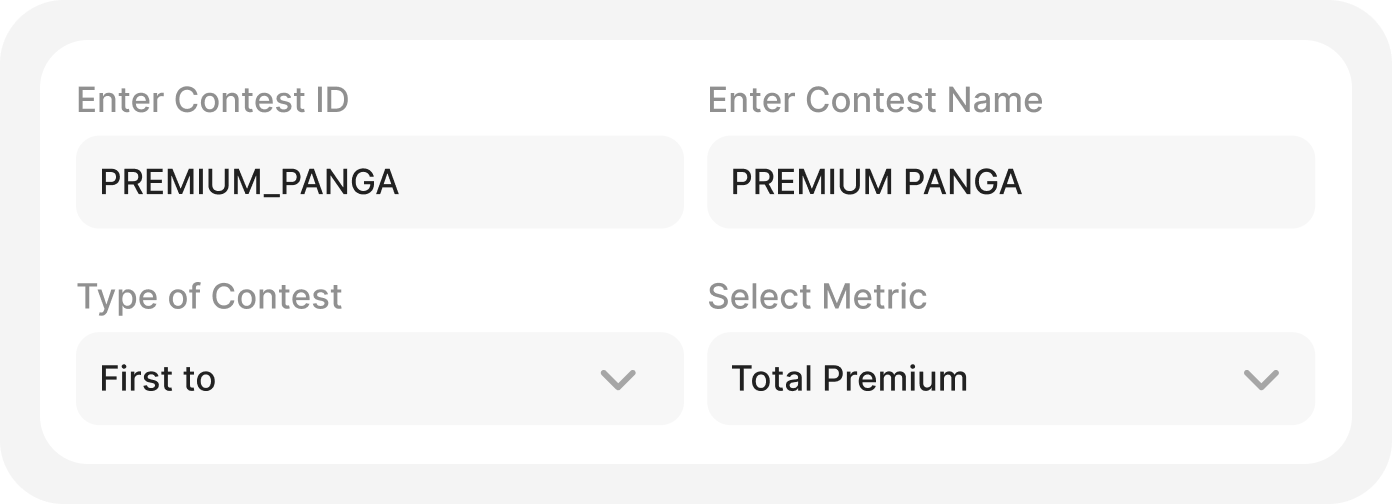 Feature for creating no-code sales contests within the platform.